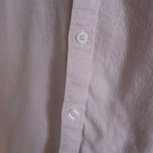 Steel & Jelly Mens Pink Sz M Linen Collared Button Down Short Sleeve Top - Picture 7 of 12